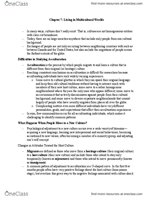 PSYC14H3 Chapter Notes - Chapter 7: Asian Americans, Third Culture Kid, Tsimshian thumbnail