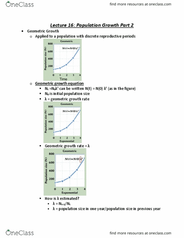 ZOL 355 Lecture Notes - Lecture 16: Exponential Growth thumbnail