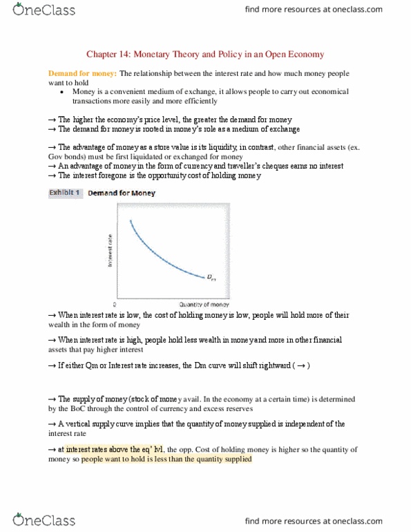ECON 1BB3 Chapter Notes - Chapter 14: Demand Curve, Excess Reserves, Opportunity Cost thumbnail