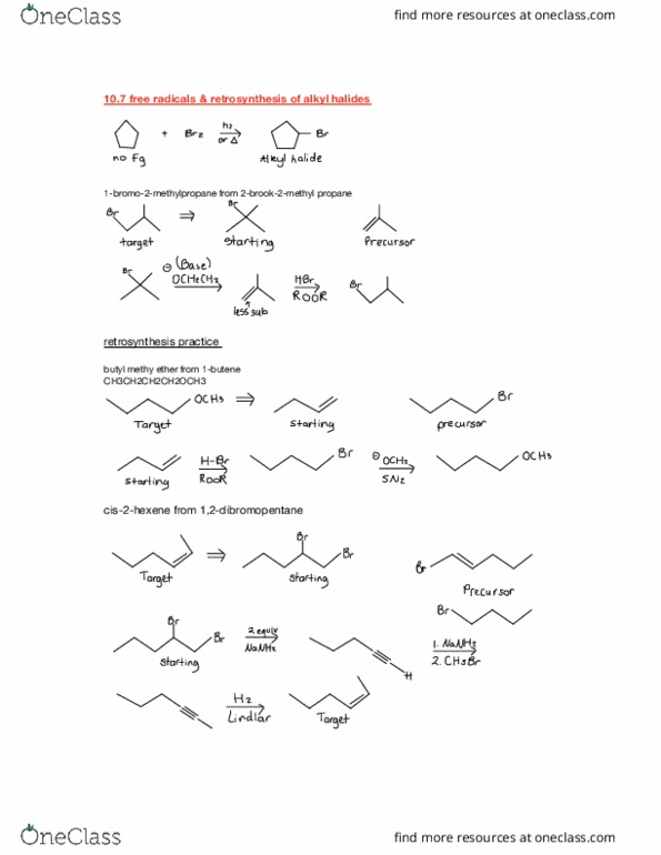 CHEM 2301 Lecture Notes - Lecture 34: Retrosynthetic Analysis, Radical Polymerization thumbnail