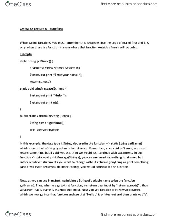 CSE 14 Lecture 8: Functions thumbnail