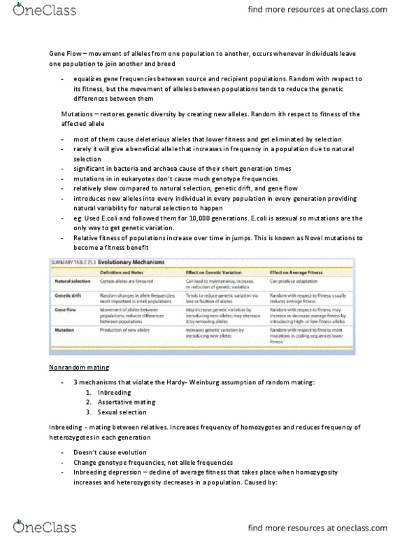 BLG 144 Lecture Notes - Lecture 6: Allele Frequency, Assortative Mating, Genotype Frequency thumbnail