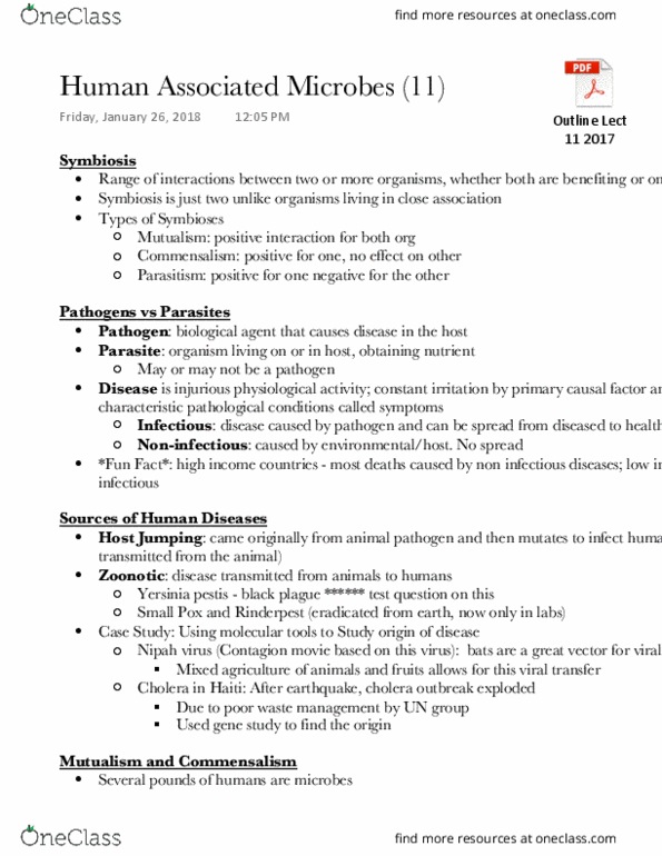 BIS 2C Lecture Notes - Lecture 11: Henipavirus, Rinderpest, Black Death thumbnail