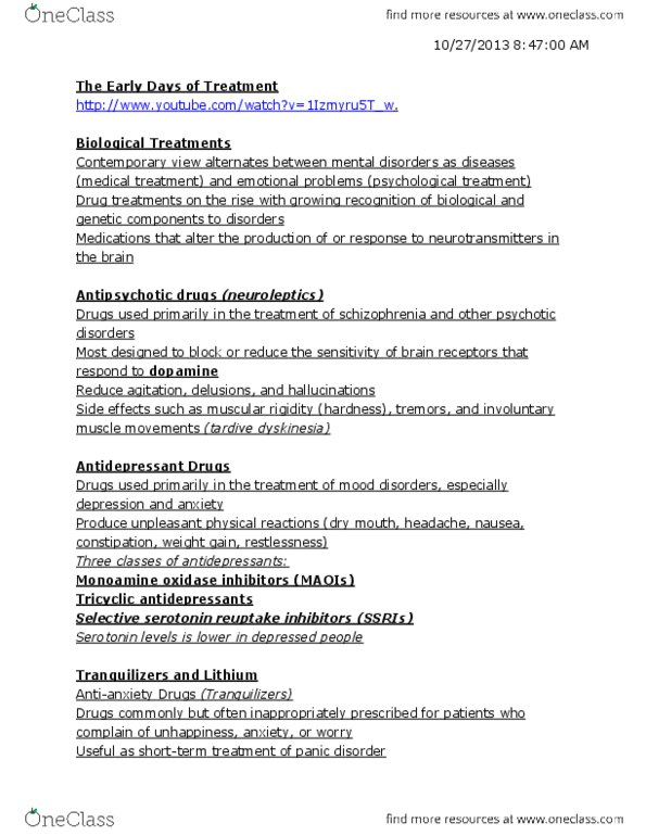 PS101 Chapter Notes -Agoraphobia, Electroconvulsive Therapy, Therapeutic Relationship thumbnail