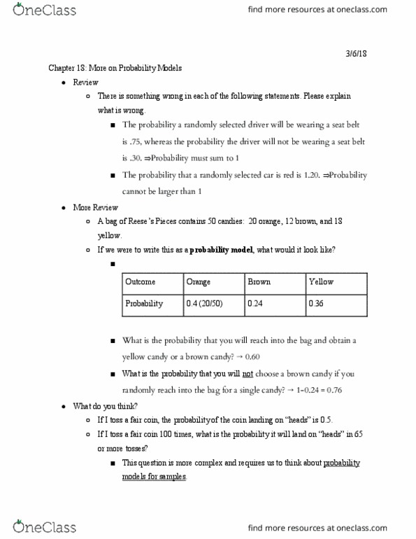 STAT 1350 Lecture Notes - Lecture 16: Seat Belt, Fair Coin, Statistic thumbnail