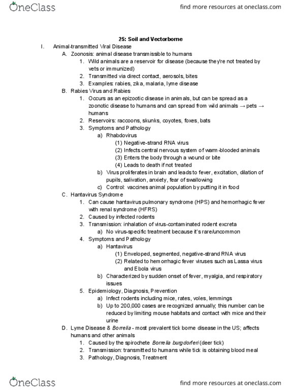 11:680:390 Lecture Notes - Lecture 25: Viral Hemorrhagic Fever, Lassa Virus, Zoonosis thumbnail