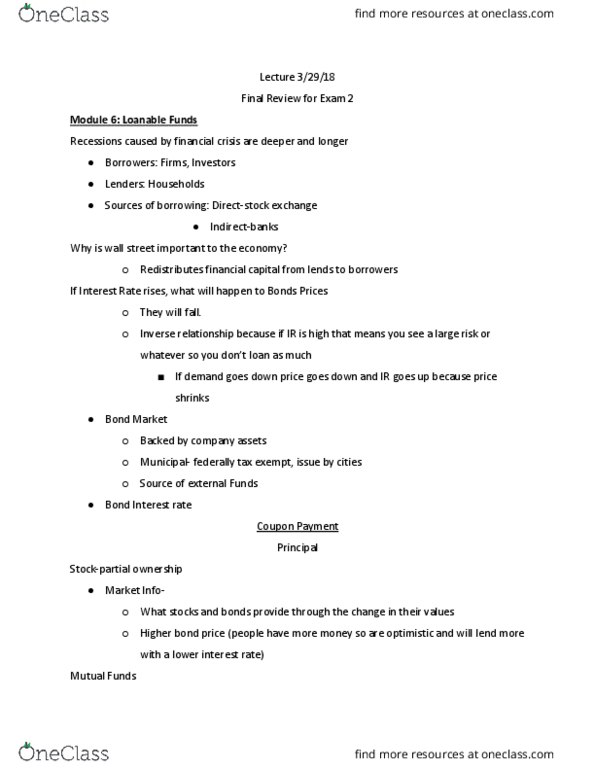 ECON-E 202 Lecture Notes - Lecture 21: Autarky, Inverse Relation, Interest Rate thumbnail