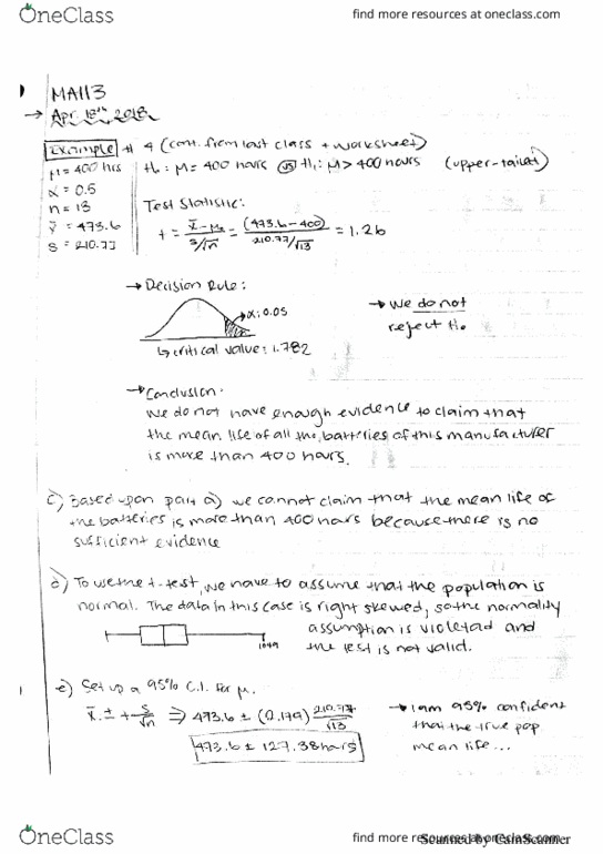 CAS MA 113 Lecture 32: Determining P-value thumbnail