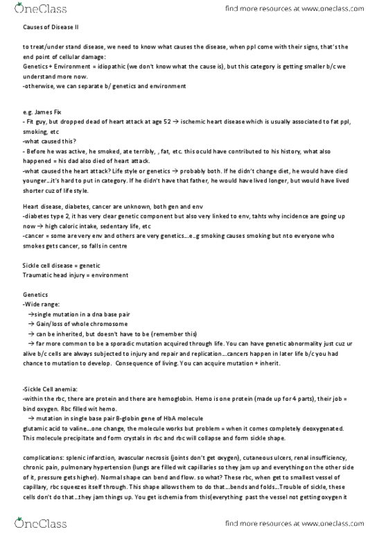 Pathology 3240A Lecture Notes - Lecture 2: Umbilical Hernia, Chorea, Single Transverse Palmar Crease thumbnail