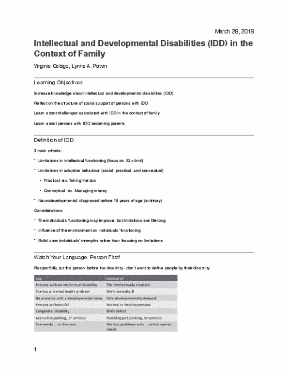 PSY 3123 Lecture 19: Intellectual and Developmental Disabilities (IDD) in the Context of Family thumbnail