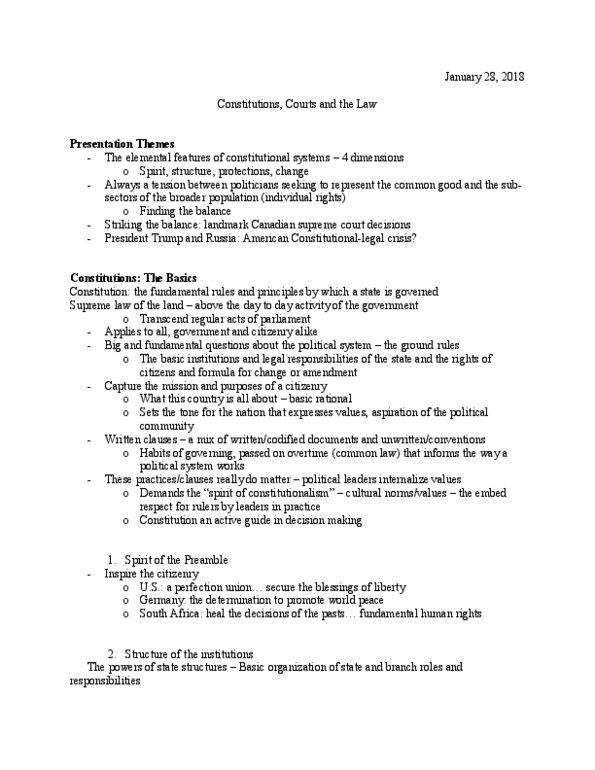 Political Science 1020E Lecture Notes - Lecture 13: Supreme Court Of Canada, Institute For Operations Research And The Management Sciences, Section 33 Of The Canadian Charter Of Rights And Freedoms thumbnail