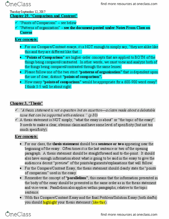 ESL 015 Lecture Notes - Lecture 7: Thesis Statement thumbnail