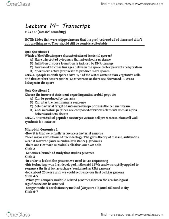 MGY377H1 Lecture Notes - Lecture 14: Dideoxynucleotide, Sulfate Adenylyltransferase, Base Pair thumbnail