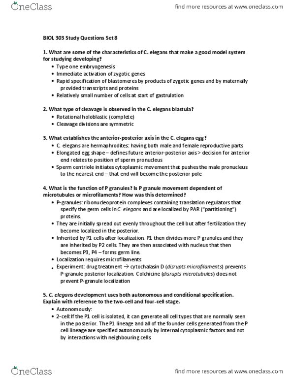 BIOL303 Lecture Notes - Ribonucleoprotein, Microfilament, Colchicine thumbnail