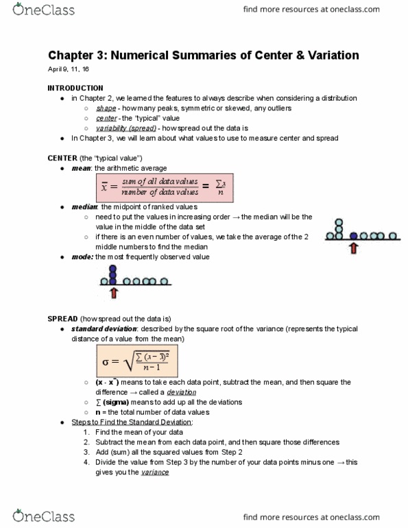 STATS 10 Lecture Notes - Lecture 3: Standard Deviation, Missy Franklin, Box Plot thumbnail