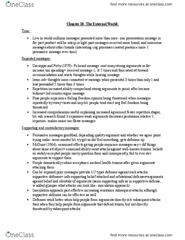 Psychology 3723F/G Chapter Notes - Chapter 10: Truism, Dcf Interframe Space, Focus Group thumbnail