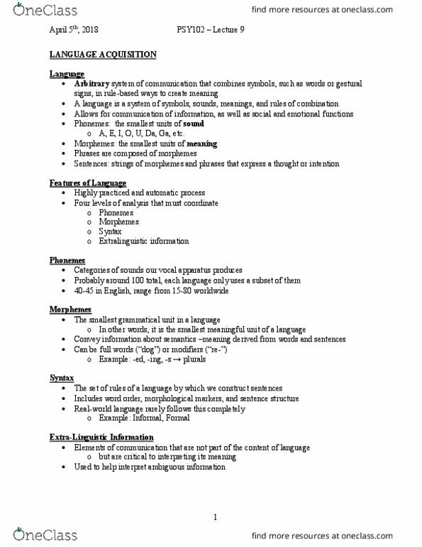 PSY 102 Lecture 9: Lecture 9 thumbnail