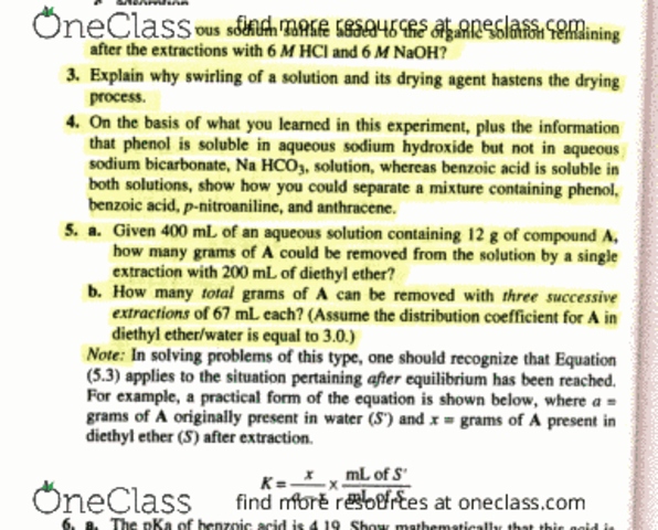 CHEM 2152 Lecture Notes - Lecture 4: Diethyl Ether, Sodium Sulfate, Sodium Bicarbonate thumbnail