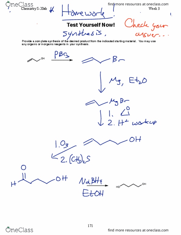 Chemistry CHEM S-20ab Lecture Notes - Lecture 13: Lindlar Catalyst, Alkene, Alkyne thumbnail