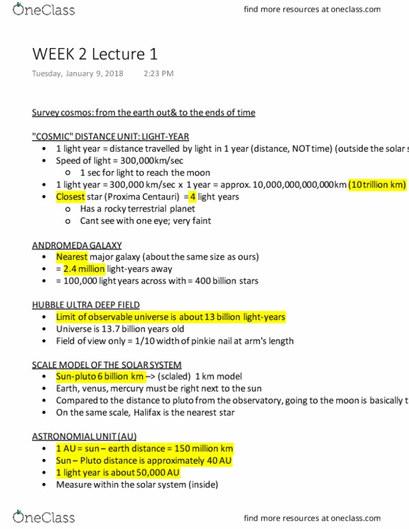 PHYS 190 Lecture Notes - Lecture 2: Hubble Ultra-Deep Field, Andromeda Galaxy, Terrestrial Planet thumbnail