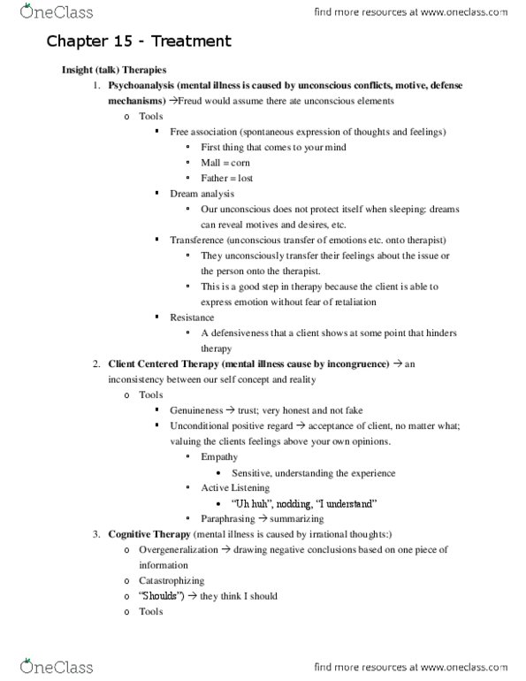 PS101 Lecture Notes - Systematic Desensitization, Antidepressant, Diazepam thumbnail