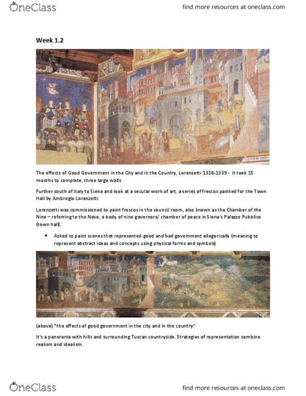 ARTHIST 1AA3 Lecture Notes - Lecture 2: Ambrogio Lorenzetti thumbnail