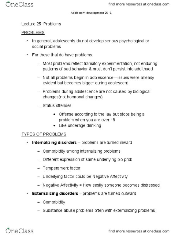01:830:333 Lecture Notes - Lecture 26: Antisocial Personality Disorder, Externalizing Disorders, Conduct Disorder thumbnail