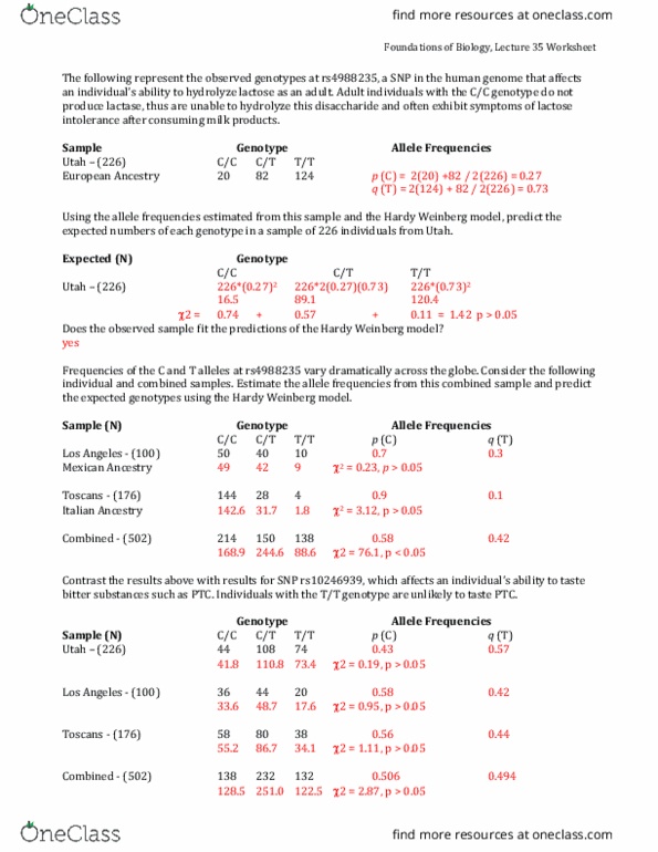 BIOL 1141 Lecture Notes - Lecture 35: Lactose Intolerance, Allele Frequency, Lactase thumbnail