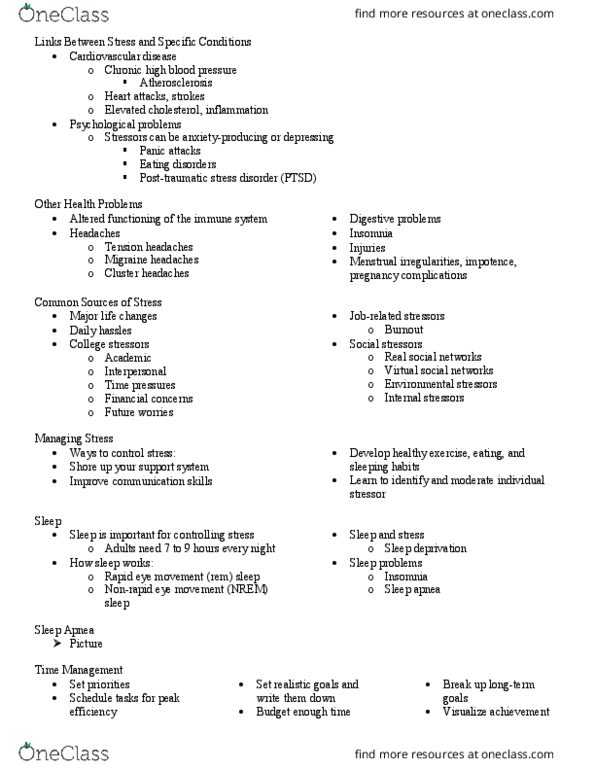 CFD 1220 Lecture Notes - Lecture 33: Rapid Eye Movement Sleep, Posttraumatic Stress Disorder, Cluster Headache thumbnail