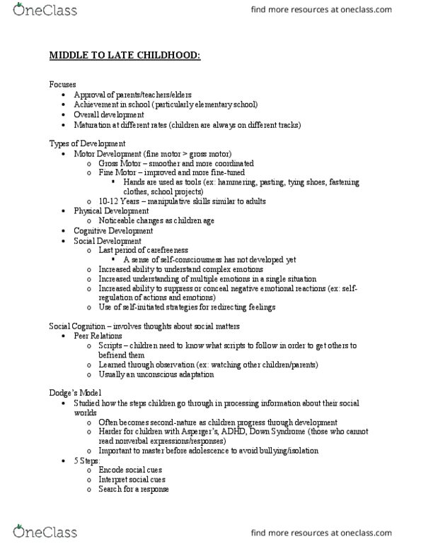 SAR HP 252 Lecture Notes - Lecture 6: Asperger Syndrome, Down Syndrome, Individualized Education Program thumbnail