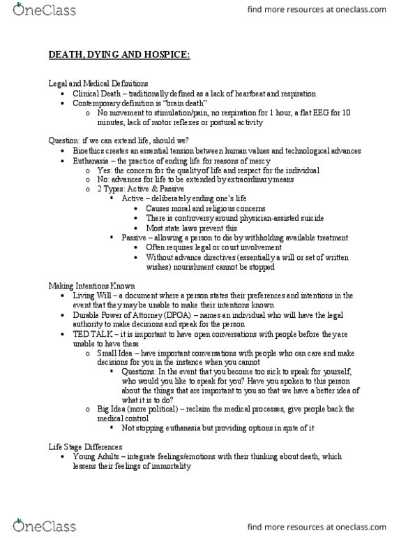 SAR HP 252 Lecture Notes - Lecture 12: Advance Healthcare Directive, Brain Death thumbnail