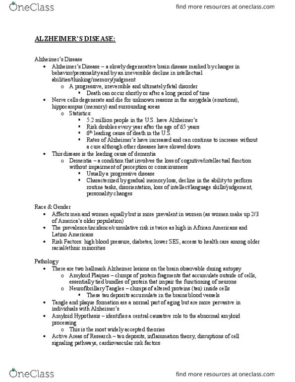 SAR HP 252 Lecture Notes - Lecture 11: Dementia, Amygdala, Tactile Paving thumbnail