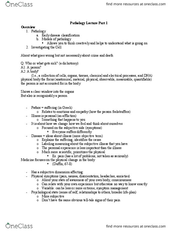 History of Science 2220 Lecture Notes - Lecture 9: Pathos, Thomas Sydenham, Vitus thumbnail