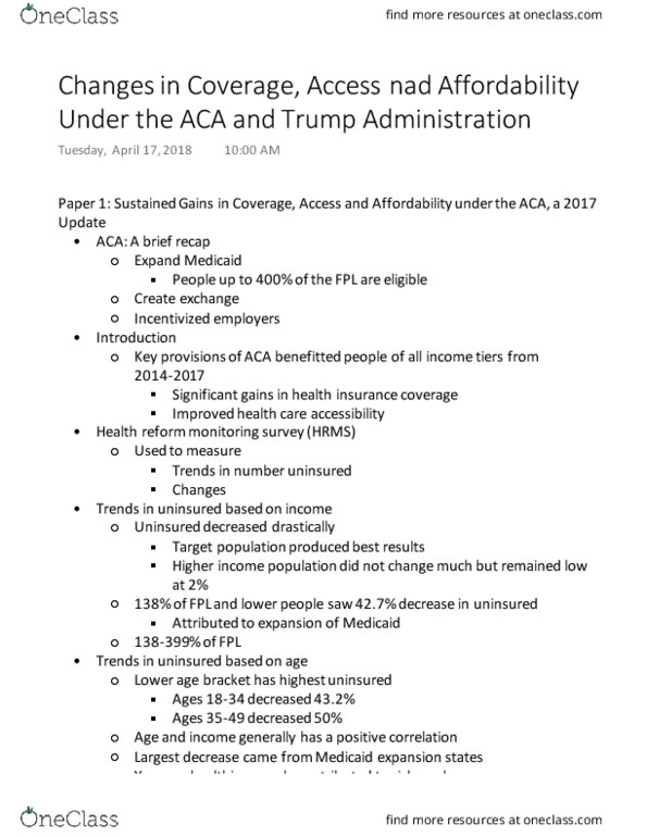 ECON-2350 Lecture 16: Changes in Coverage, Access and Affordability Under the ACA and Trump Administration thumbnail