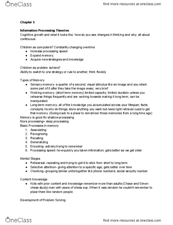 PSY 446 Lecture Notes - Lecture 6: Social Security Number, Knowledge Network, Sensory Memory thumbnail