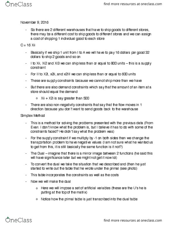 GEOG 3LT3 Lecture Notes - Lecture 14: Simplex Algorithm, Shadow Price thumbnail