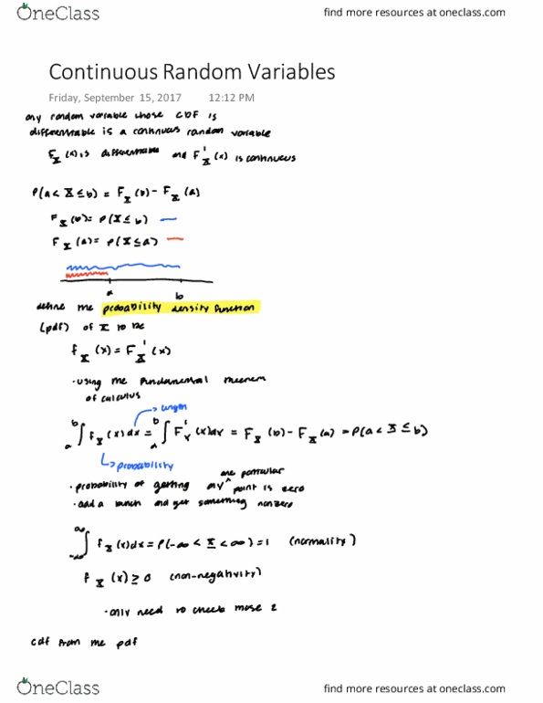 MATH-2820 Lecture 8: Continuous Random Variables thumbnail