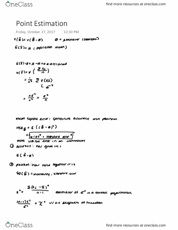 MATH-2820 Lecture 19: Point Estimation thumbnail