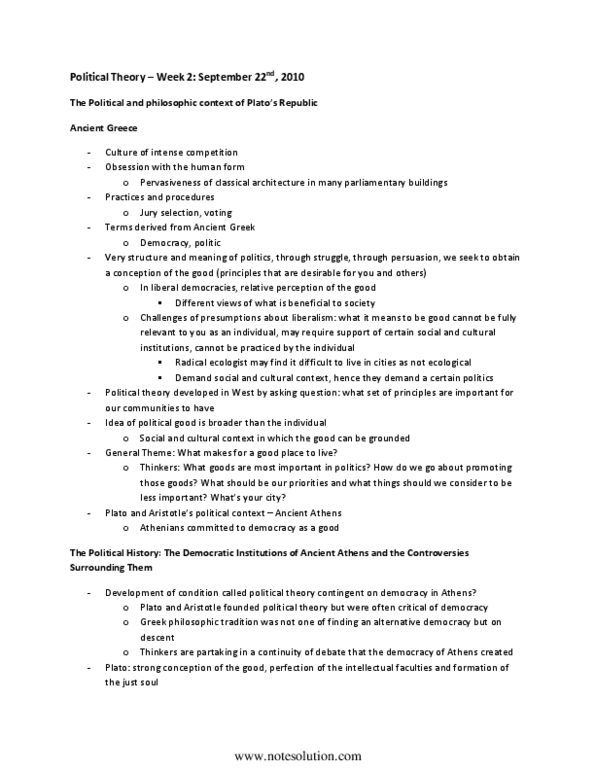 POL200Y1 Lecture : Political and philosophical context of Plato's Republic thumbnail