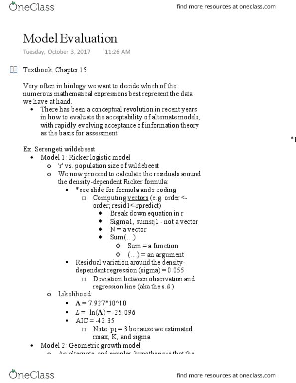 BIOL 4150 Lecture Notes - Lecture 4: Horse Length thumbnail