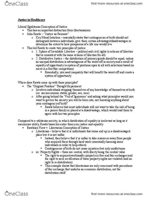 CAS PH 251 Lecture Notes - Lecture 7: John Rawls, Negative And Positive Rights, Universal Health Care thumbnail