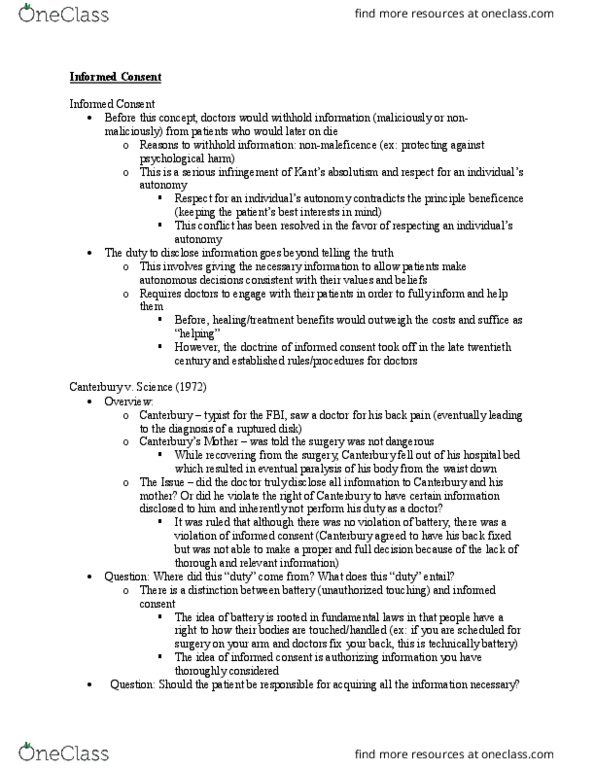 CAS PH 251 Lecture Notes - Lecture 9: Disclose, Fiduciary thumbnail