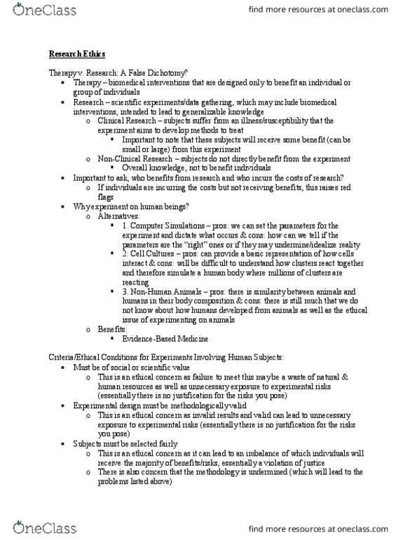 CAS PH 251 Lecture Notes - Lecture 10: False Dilemma, Design Of Experiments, Syphilis thumbnail