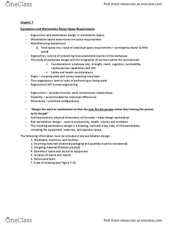 IND 400 Chapter Notes - Chapter 7: Fiber Bundle, Human Factors And Ergonomics, Anthropometry thumbnail