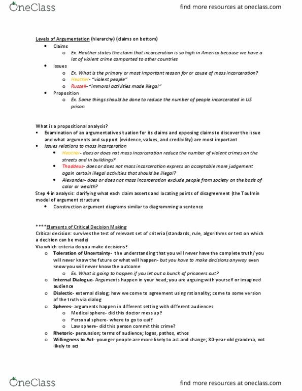 COMM 1117 Lecture Notes - Lecture 2: Stephen Toulmin thumbnail