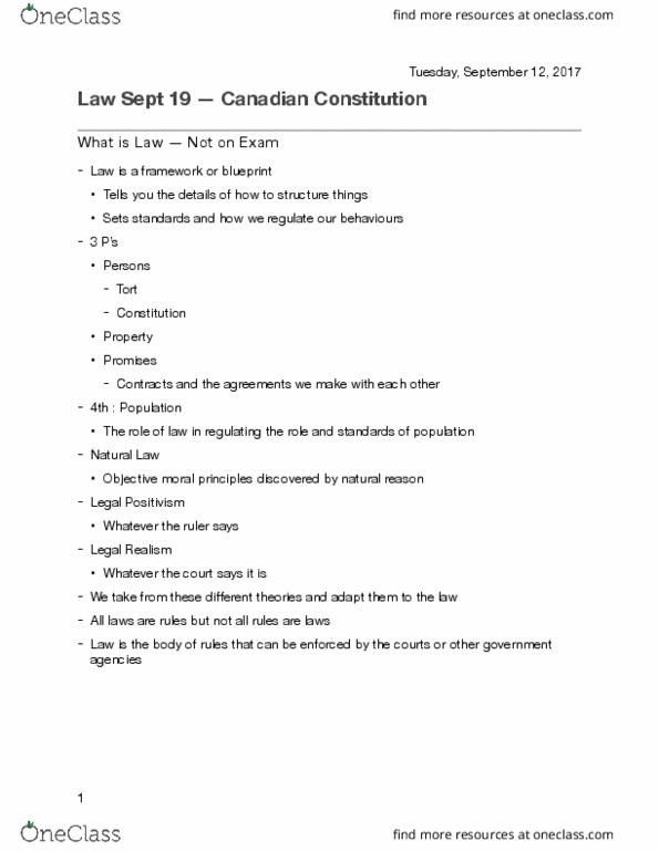 Law 2101 Lecture Notes - Lecture 2: Legal Realism, Constitutionalism, Limited Government thumbnail
