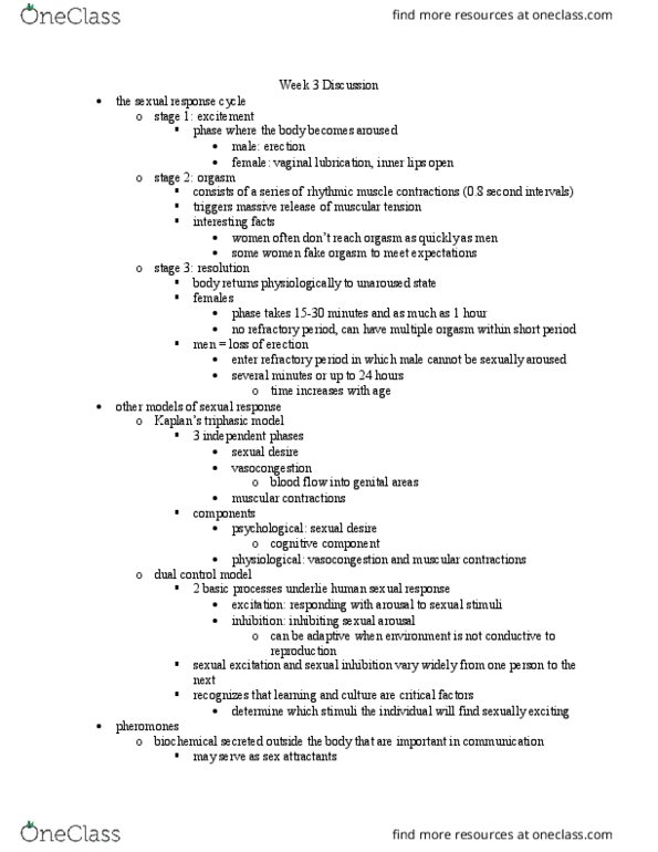 PSY BEH 118D Chapter Notes - Chapter 12: Human Sexual Response Cycle, Vaginal Lubrication, Vasocongestion thumbnail