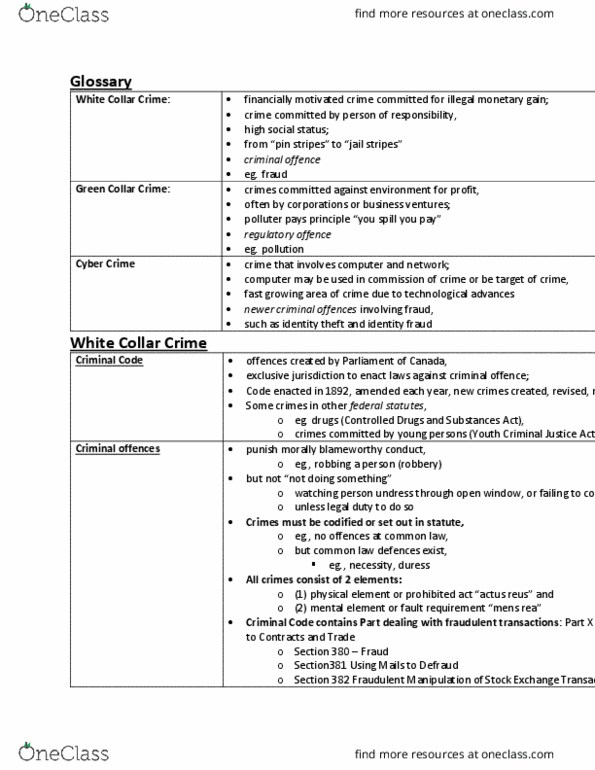 CRM 200 Lecture Notes - Lecture 1: Polluter Pays Principle, Youth Criminal Justice Act, Indictable Offence thumbnail