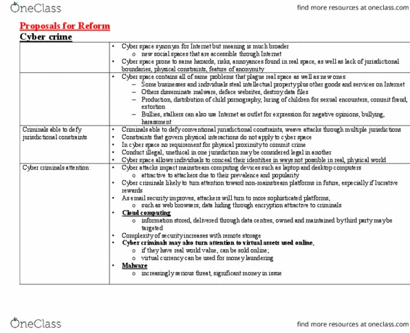 CRM 200 Lecture Notes - Lecture 11: Malware, Cybercrime, Cloud Computing thumbnail