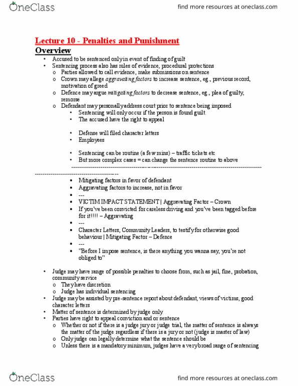 CRM 200 Lecture Notes - Lecture 10: Indictable Offence, Regulatory Offence, White-Collar Crime thumbnail